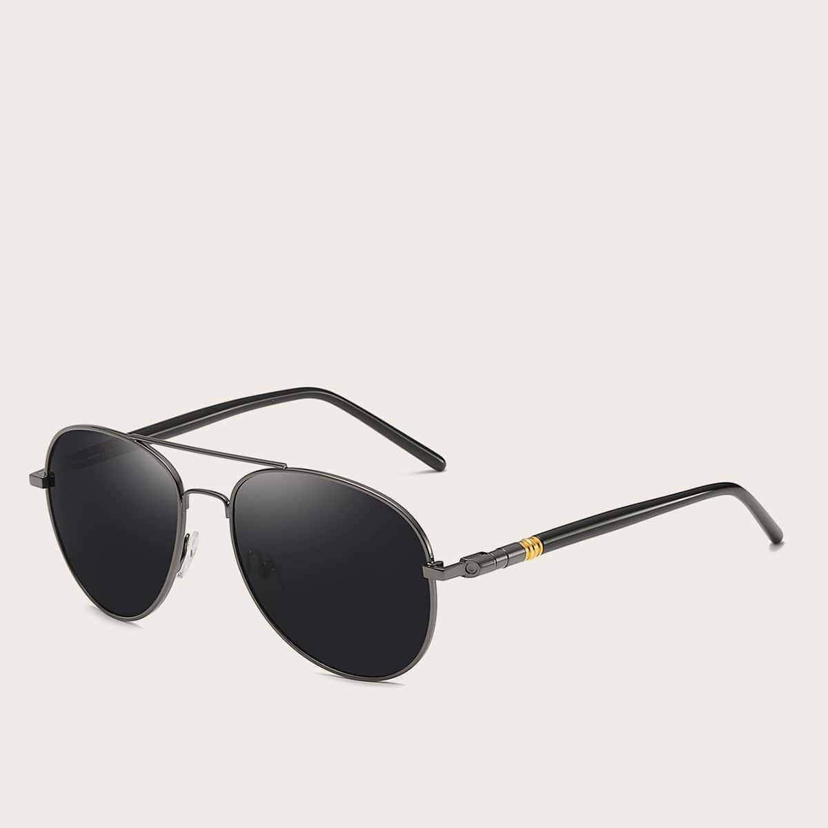 

Guys Top Bar Flat Lens Sunglasses, Black