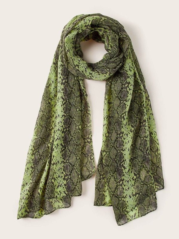 

Snakeskin Graphic Scarf, Green
