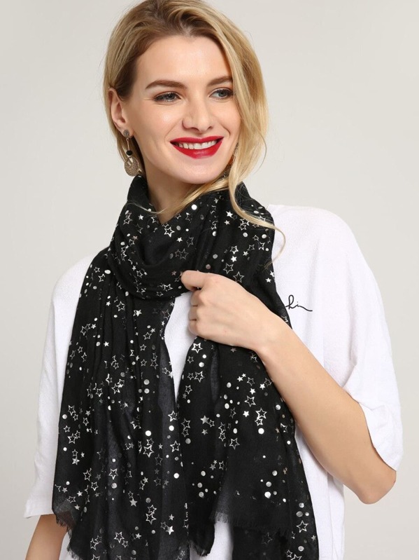 

Шарф с узором звезды, Чёрные