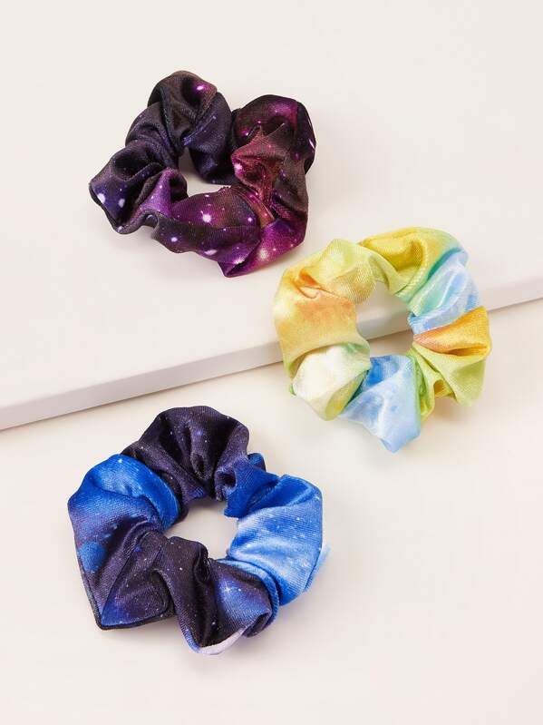 

3pcs Starry Sky Pattern Scrunchie, Multicolor
