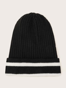 Striped Pattern Cuffed Beanie