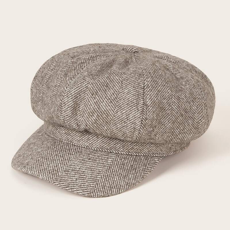 

Solid Baker Boy Hat, Brown
