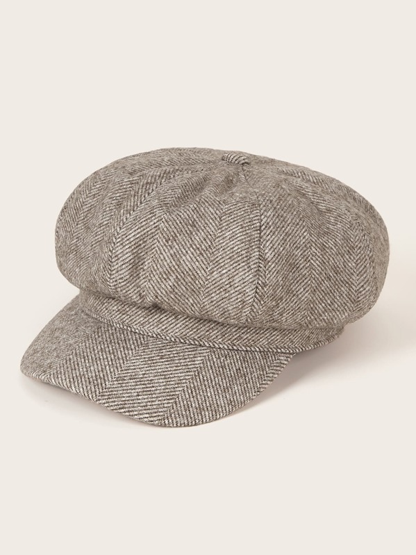 

Solid Baker Boy Hat, Brown