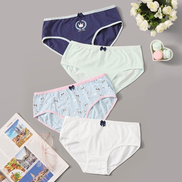 

4pack Mixed Print Panty Set, Multicolor