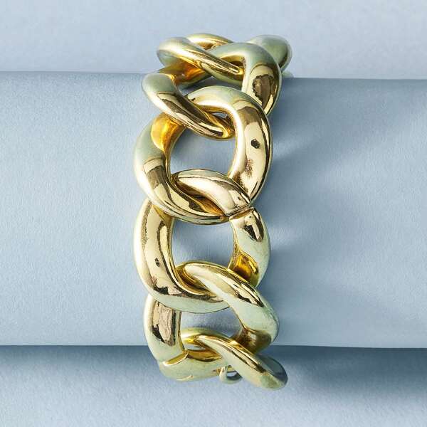 

1pc Exaggerate Chain Bracelet, Gold