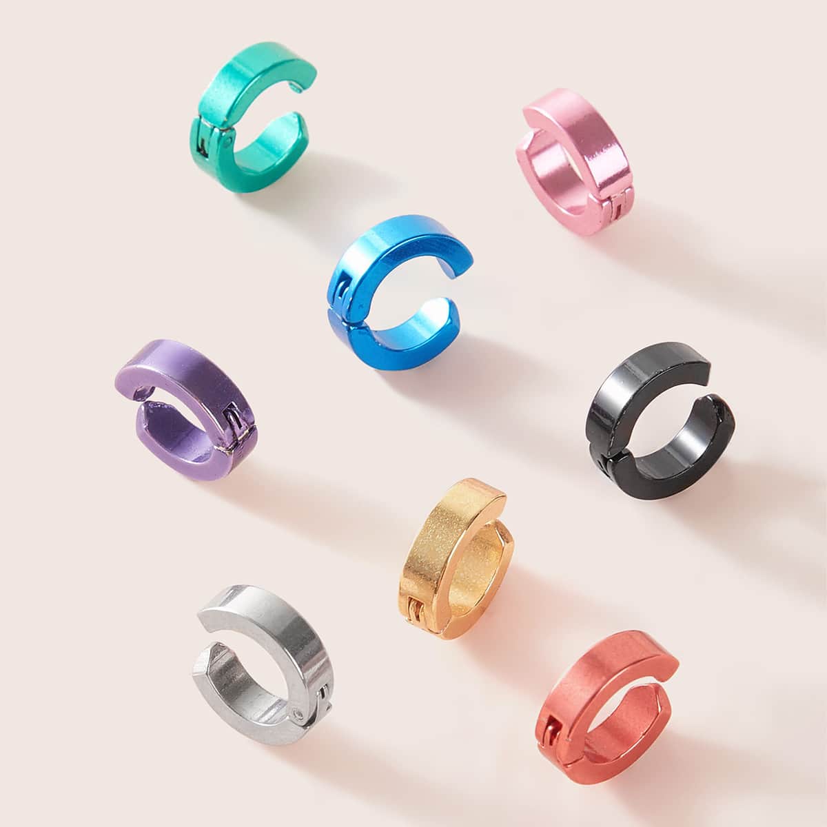 

8pcs Solid Ear Cuff, Multicolor