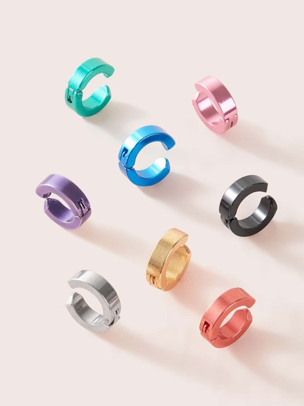 

8pcs Solid Ear Cuff, Multicolor