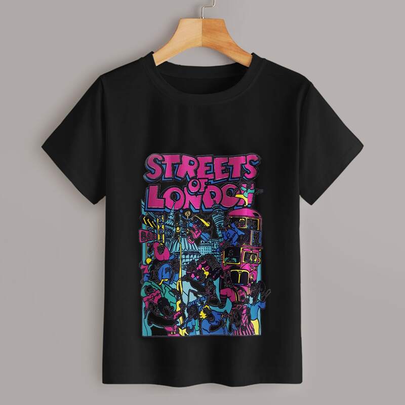 

Pop Art Print Tee, Black