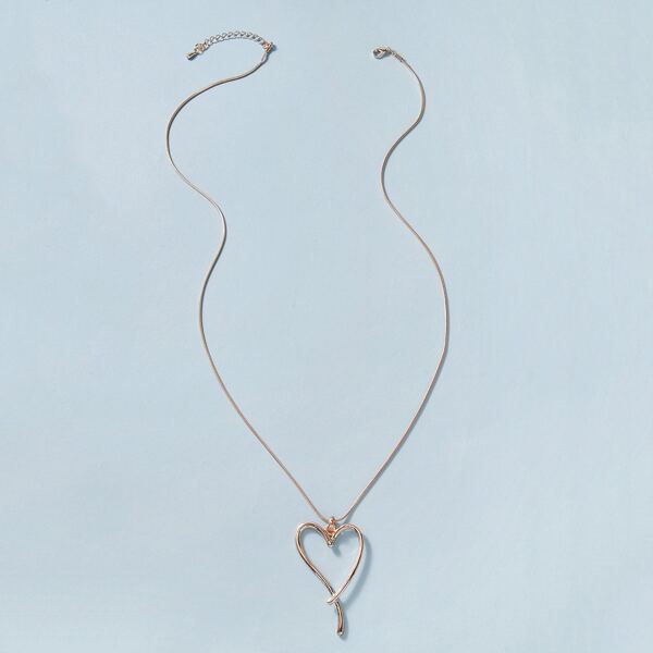 

1pc Heart Charm Necklace, Gold