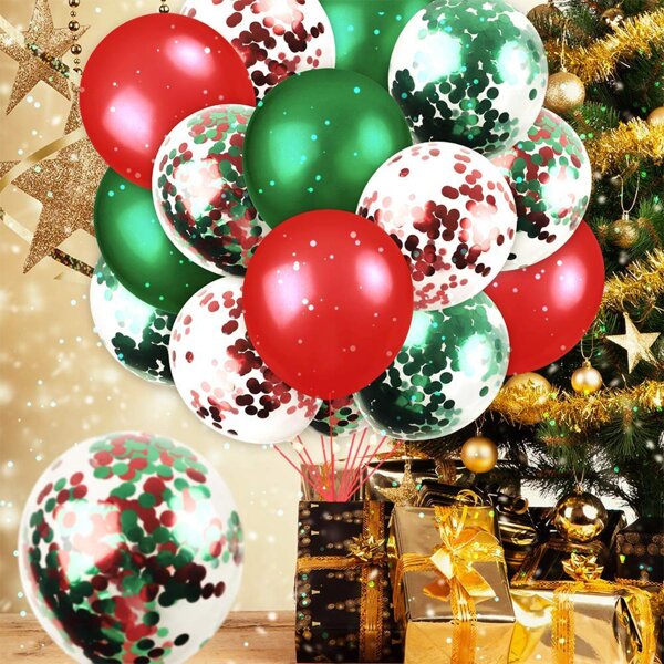 

20pcs Christmas Decorative Balloon, Multicolor