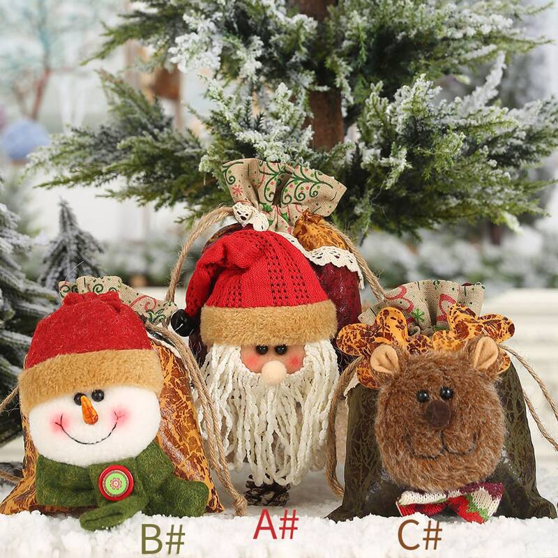 

1pc Cute Christmas Apple Drawstring Bag, Multicolor