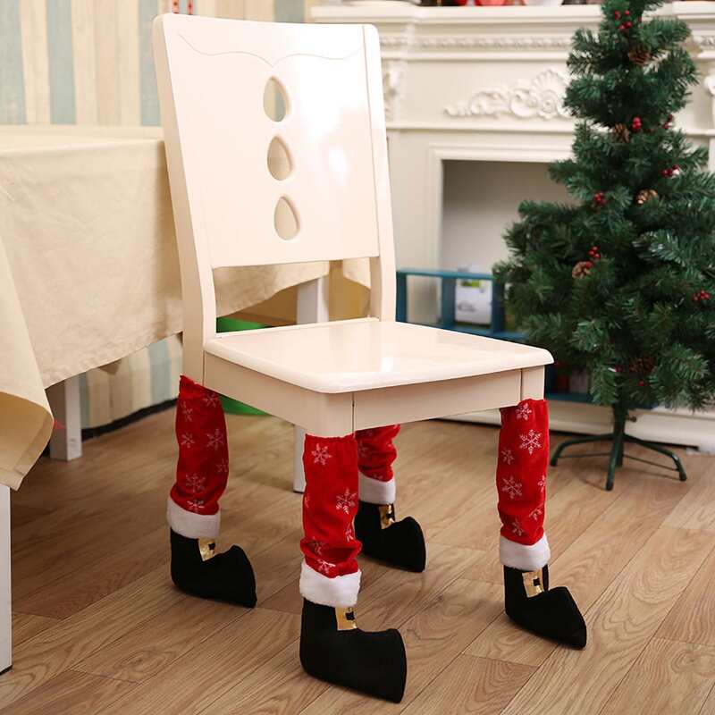 

4pcs Christmas Chair Leg Cover, Multicolor