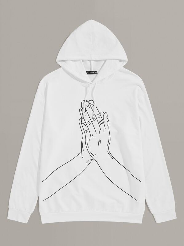 

Men Figure Graphic Hoodie, White
