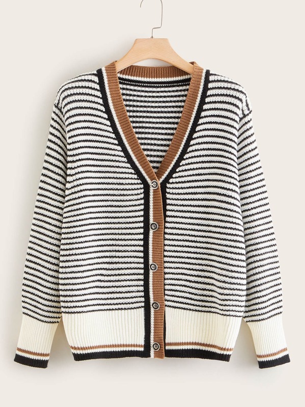 

Plus Striped Button Up Cricket Cardigan, Multicolor