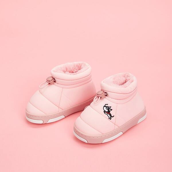 

Toddler Girls Embroidered Cartoon Drawstring Boots