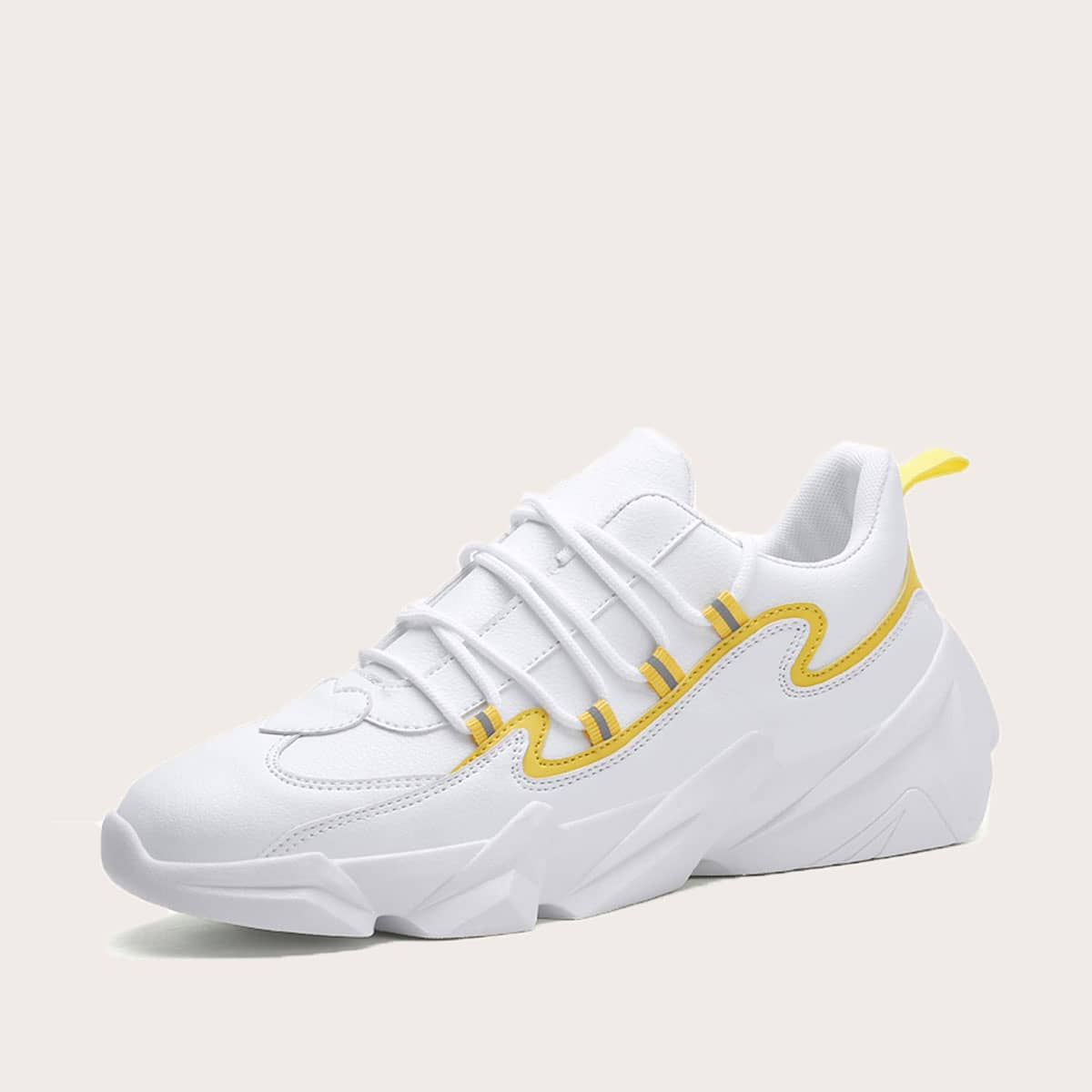 

Guys Two Tone Chunky Sneakers, White