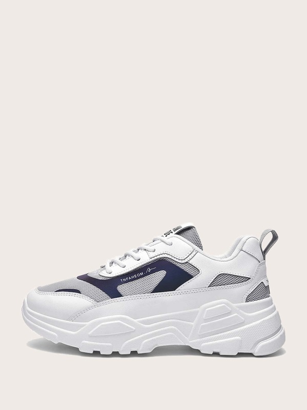 

Men Letter Graphic Chunky Sneakers, White