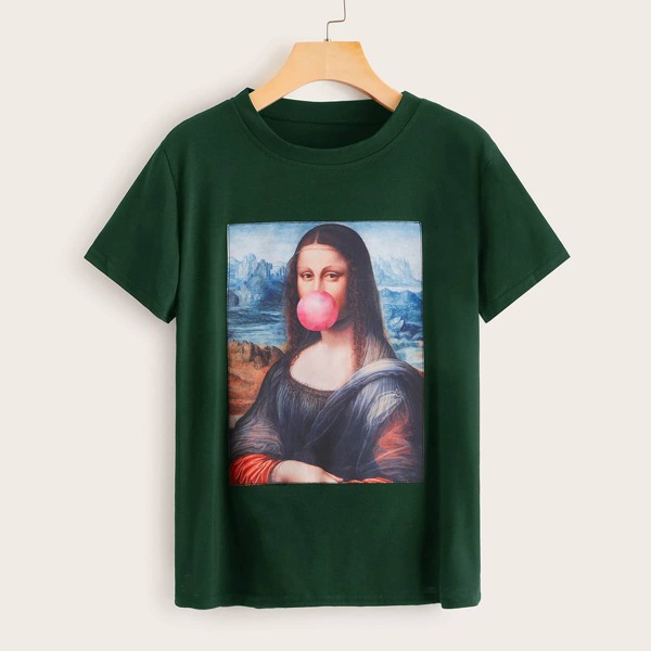 

Figure Graphic Round Neck Tee, Green