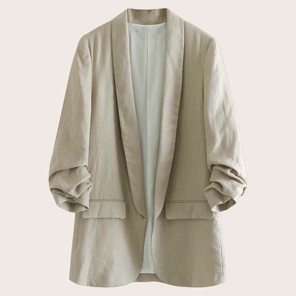 

Shawl Collar Open Front Blazer, Grey