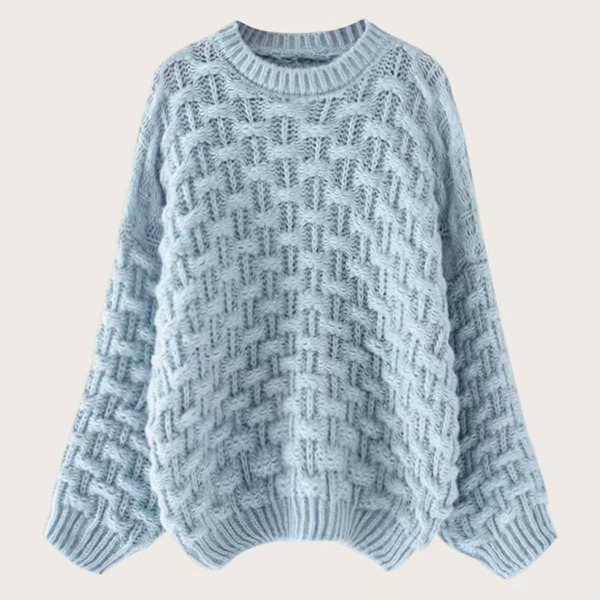 

Drop Shoulder Solid Sweater, Blue pastel