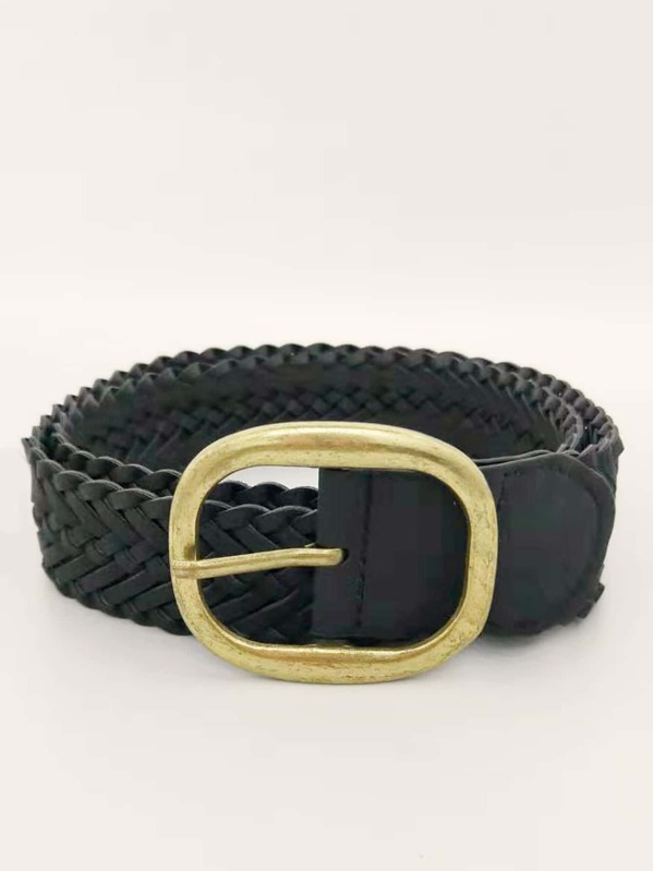 

Men Braided Buckle Belt, Black