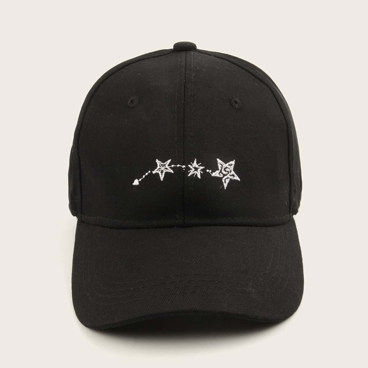 

Guys Star Embroidery Baseball Cap, Black