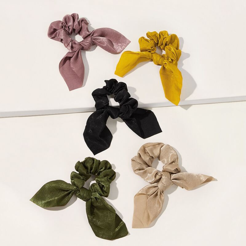 

5pcs Bow Knot Decor Scrunchie, Multicolor