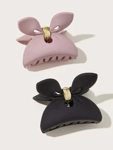 2pcs Solid Hair Claw - Multicolor - View 2