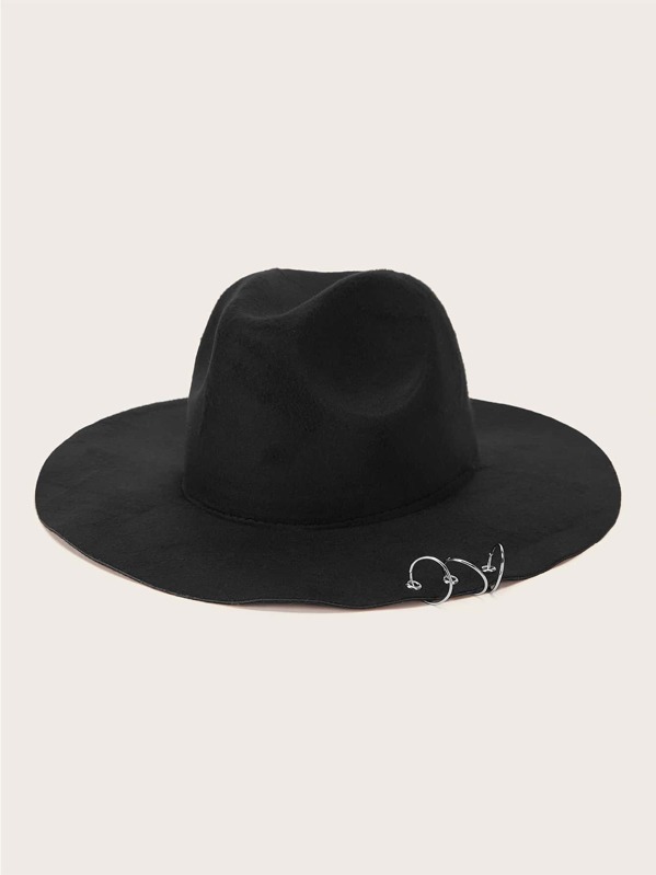 

Ring Decor Floppy Hat, Black