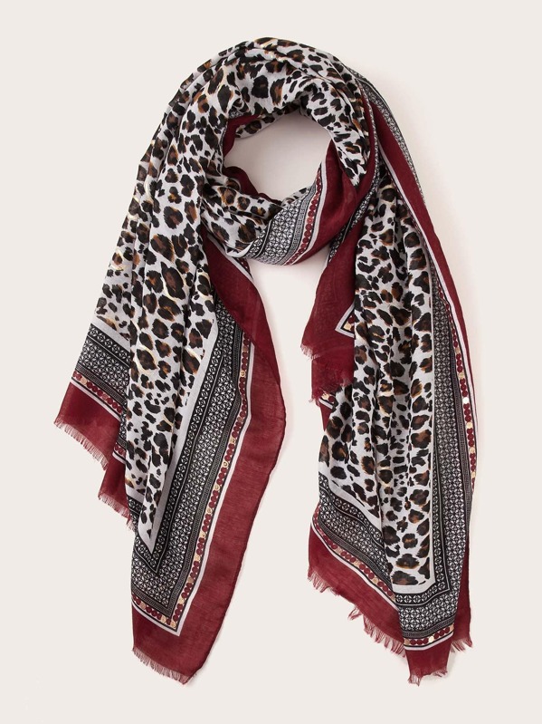 

Leopard Pattern Scarf, Multicolor