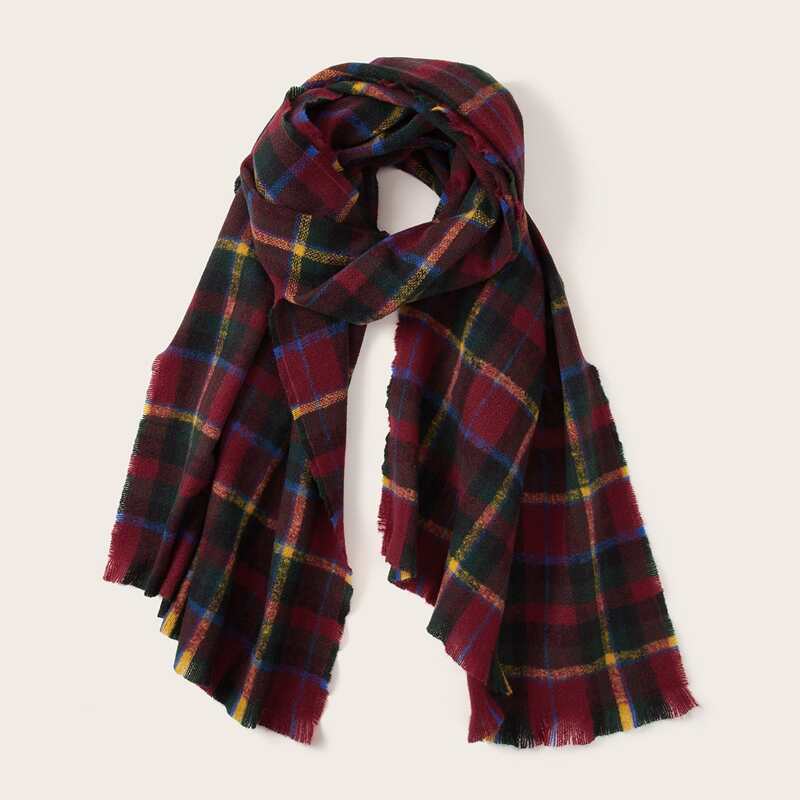 

Plaid Pattern Scarf, Multicolor