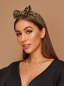 Leopard Print Graphic Bow Knot Decor Headband - Multicolor - View 1