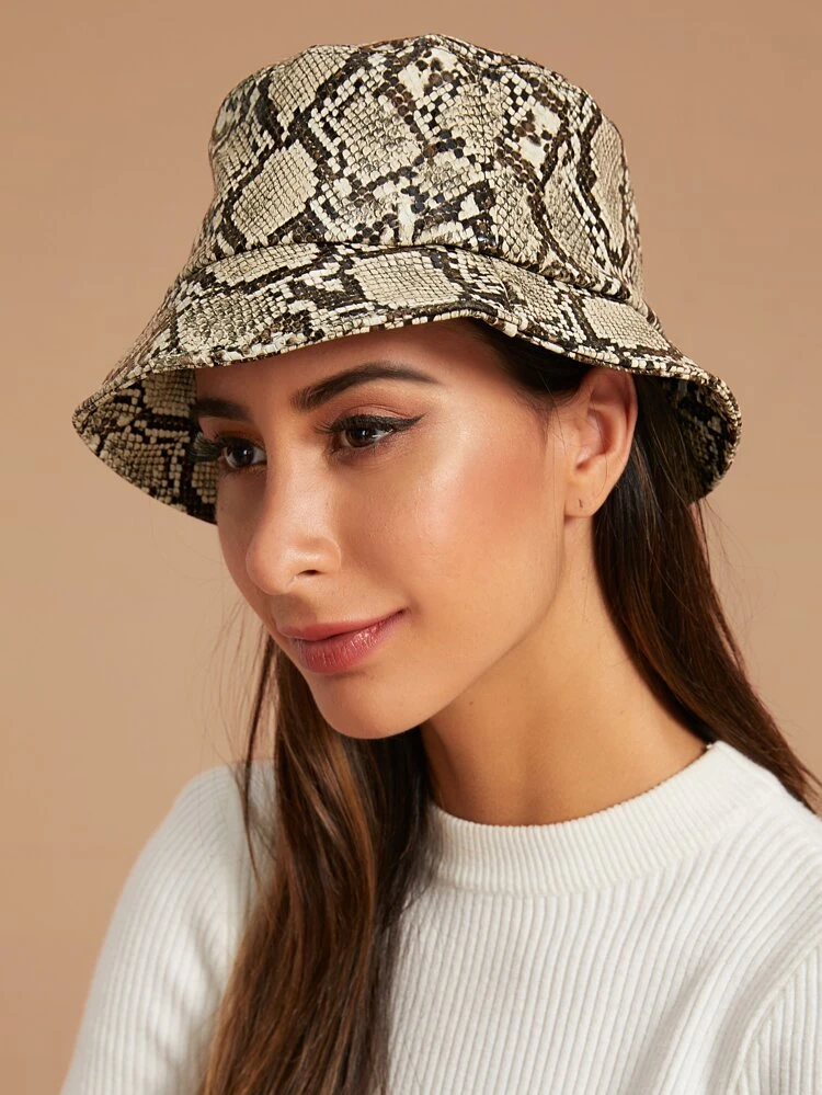 snakeskin bucket hat