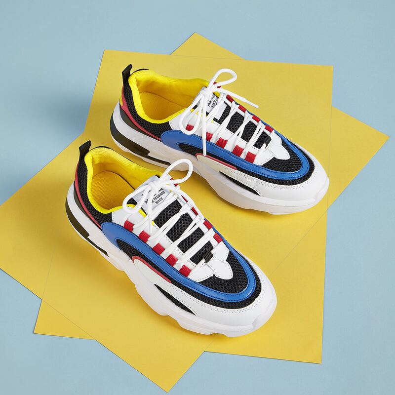 

Guys Lace-up Front Wide Fit Chunky Sneakers, Multicolor