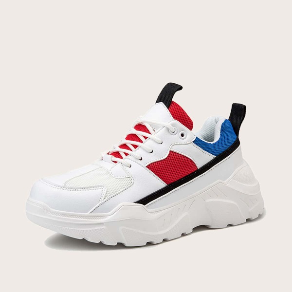 

Men Lace-up Front Chunky Sneakers, Multicolor