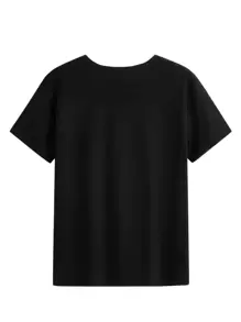 SHEIN Essnce Koszulka z nadrukiem motywu obrazu Stworzenie Adama