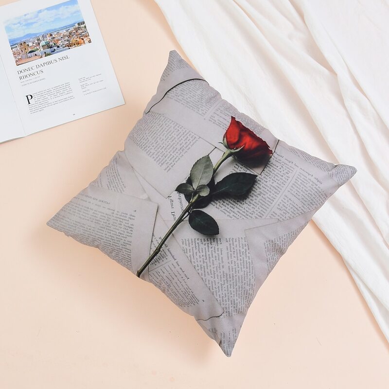 

Rose Print Cushion Cover, Multicolor
