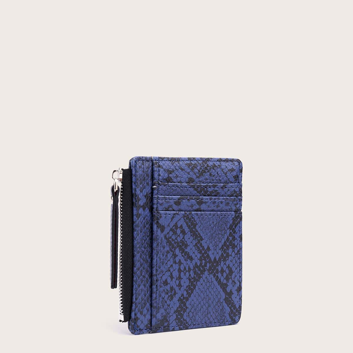 

Snakeskin Purse With Card Holder, Blue