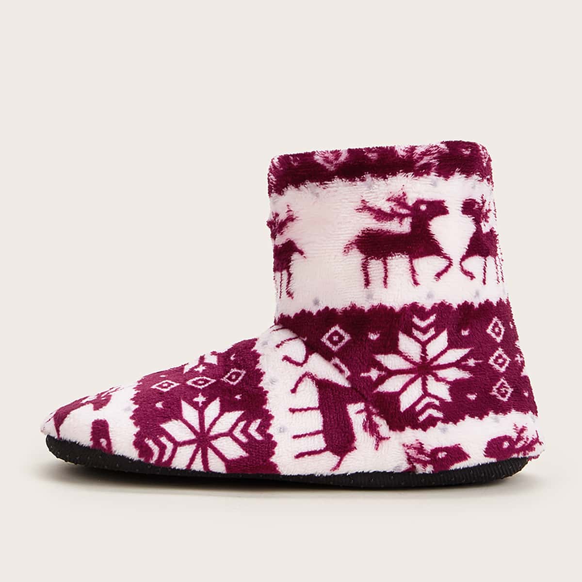 

Geometric Graphic Faux Fur Lined Boots, Multicolor