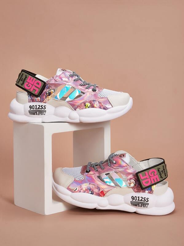 

Holographic Panel Cut Out Chunky Sneakers, Multicolor