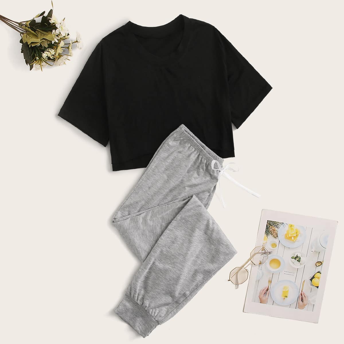 

Two Tone PJ Set, Multicolor