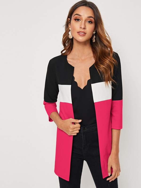 

Open Front Colorblock Coat, Multicolor, Gabi B