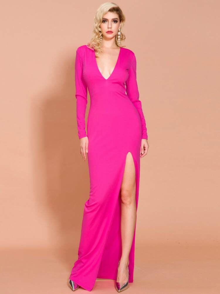 neon pink homecoming dress