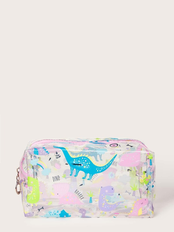 

Cartoon Graphic Transparent Makeup Bag, Multicolor