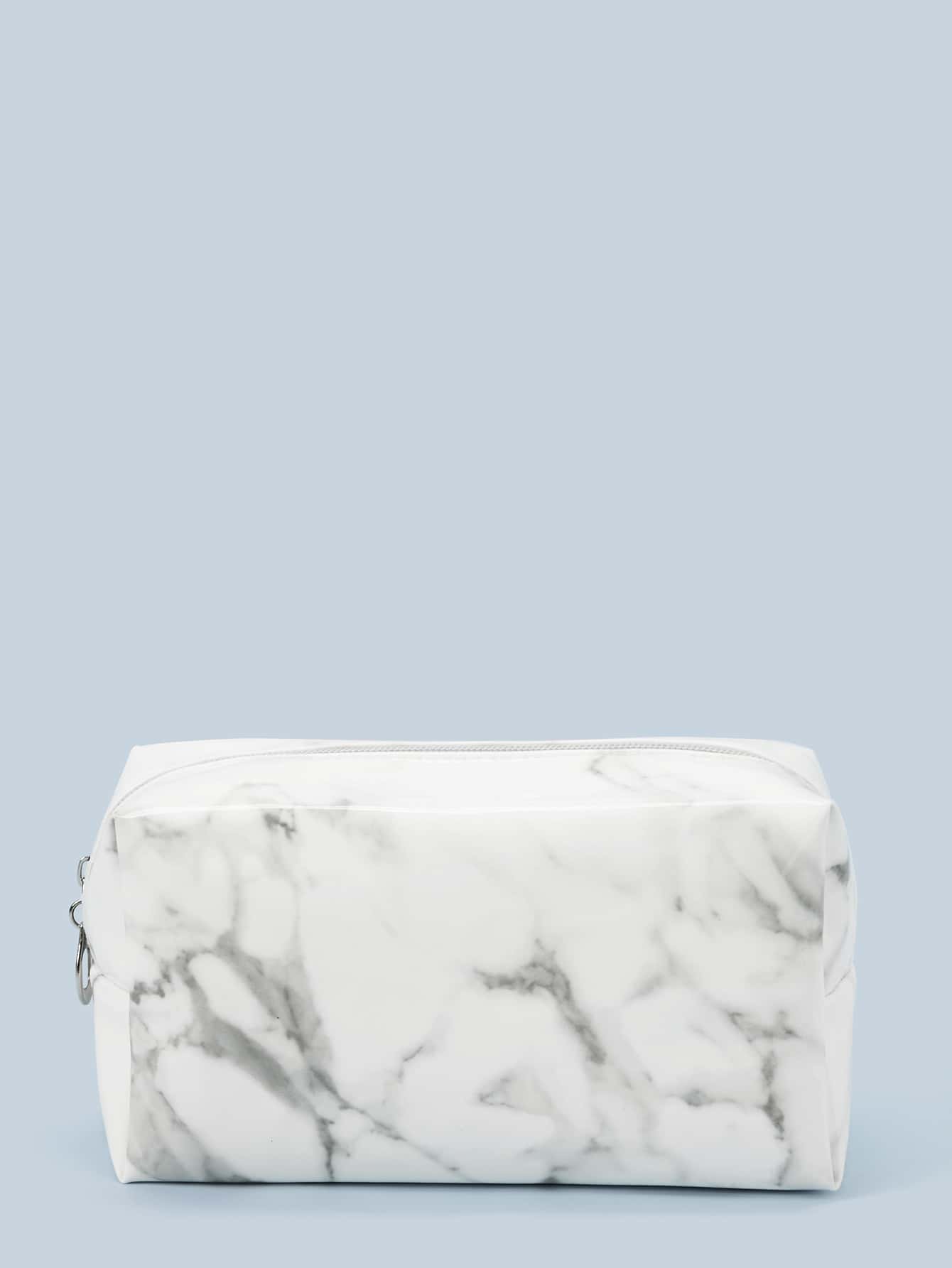 1 pieza Bolso jaspeado de gran capacidad de viaje con lavado Bolso de maquillaje para mujeres Chicas - Multicolor - Ver 1