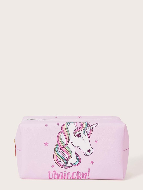 

Cartoon Graphic Makeup Bag, Pink