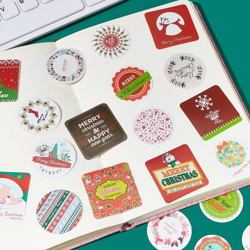 

38pcs Boxed Christmas Print Sticker