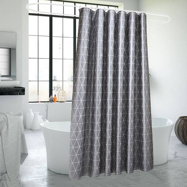 

Geometric Pattern Shower Curtain, Grey