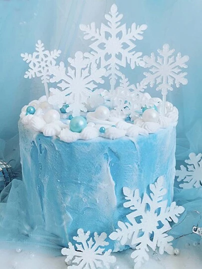 1 Piece Decoration A Gateau Design Flocon De Neige Shein