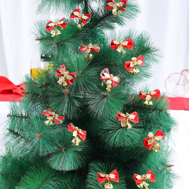 

1pc Christmas Bow-knot Bell Hanging Ornament, Multicolor